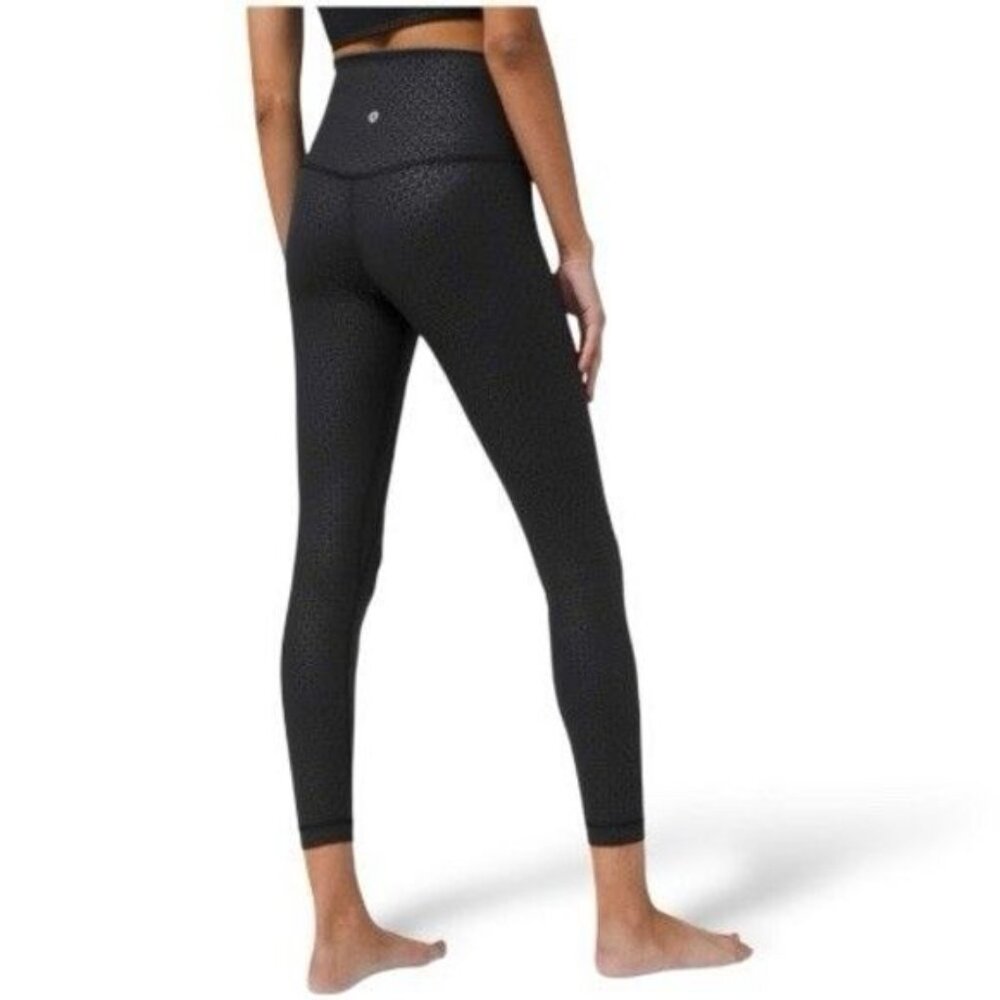 Lululemon Align Pant II 25" Lattice Work Emboss Black Size 6
